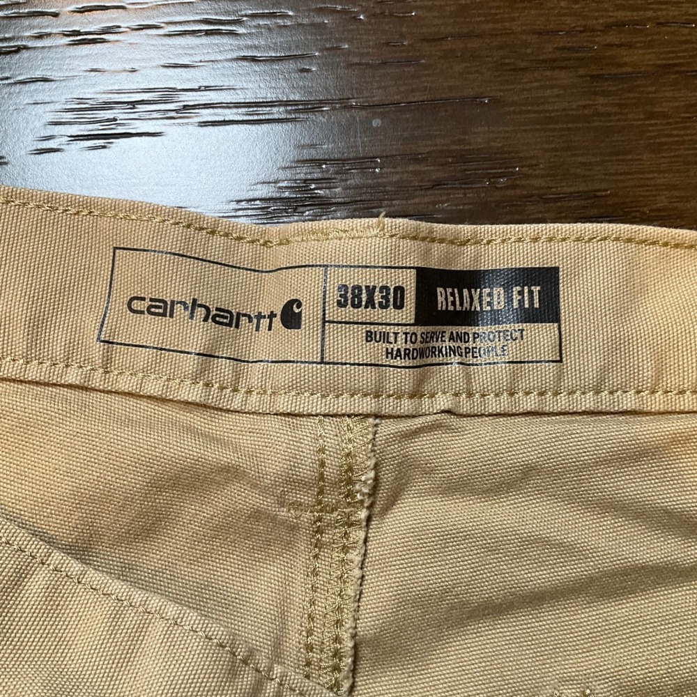 Carhartt Rugged Flex Rigby Relaxed Fit Work Pants Tan Khaki 38x30 - Picture 6 of 8